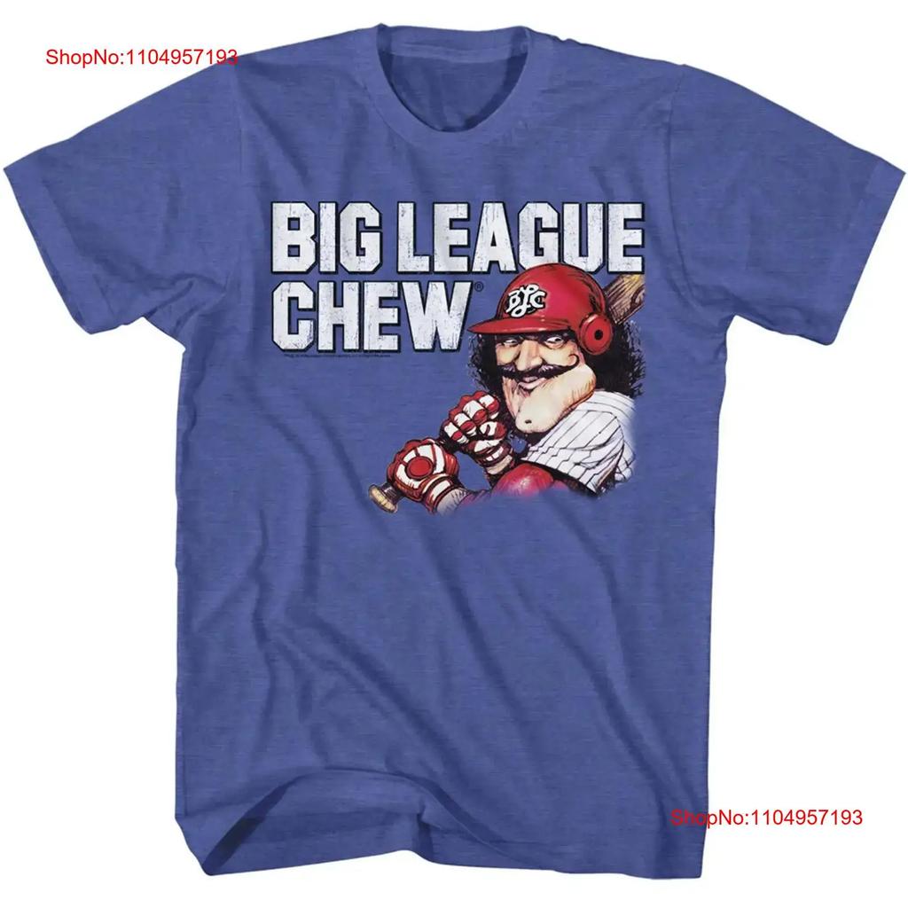 Big League Chew Bubble Gum Vintage Batter Handlebar Mustache Mens T Shirt vintage Washed fashion Comfortable Versatile Unisex