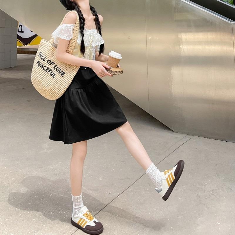 Rock Damen Sommer neuer Begriff Rock Fünf-Punkt-Rock Hohe Taille Dünn College-Stil Tragen Kurzer Rock