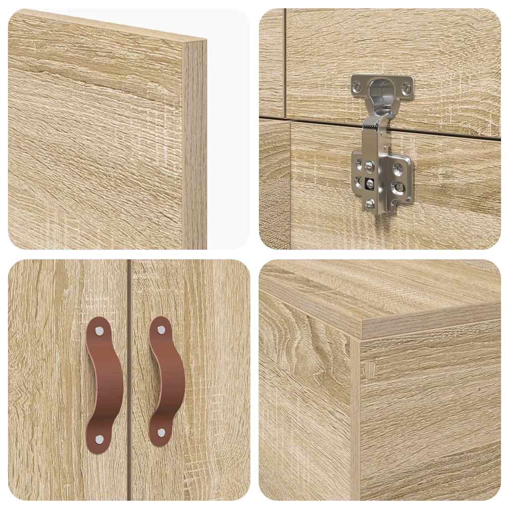 Storage Bed Frame Sonoma Oak 90 x 200 cm Particleboard