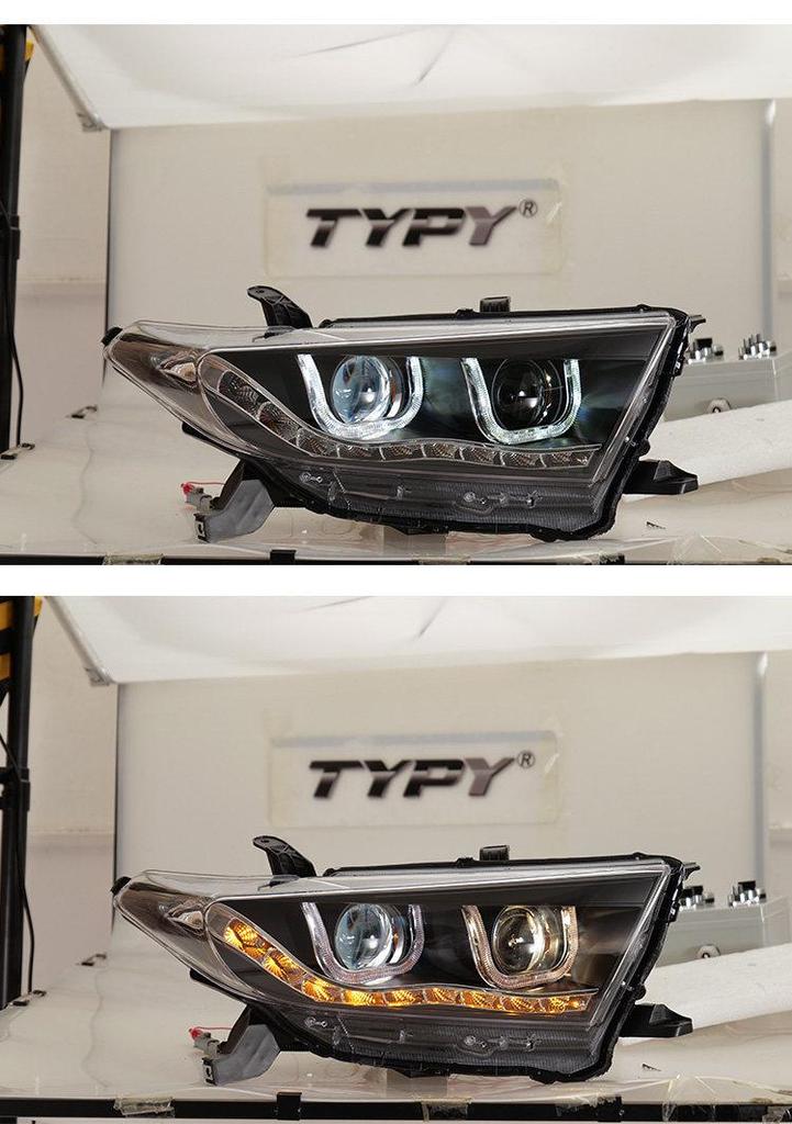 LED Projector Xenon Headlight Assembly for 12-14 Toyota Highlander with DRL and Flowing Light