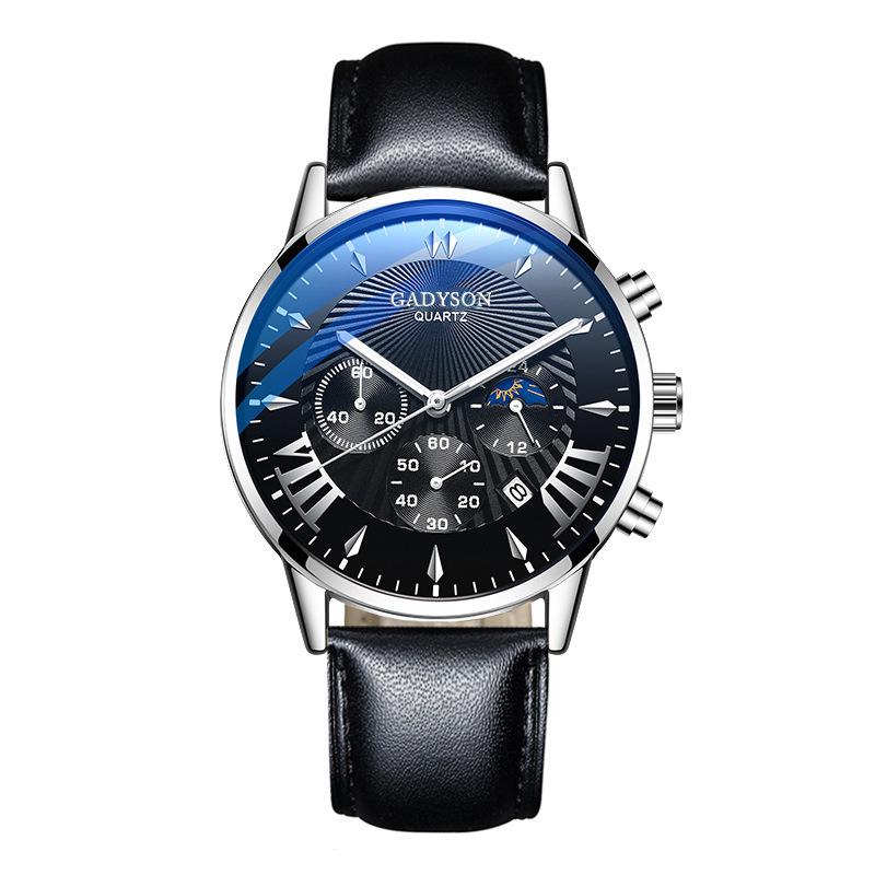 Roman Style Men s Watch with Calendar & Alloy Mesh Band