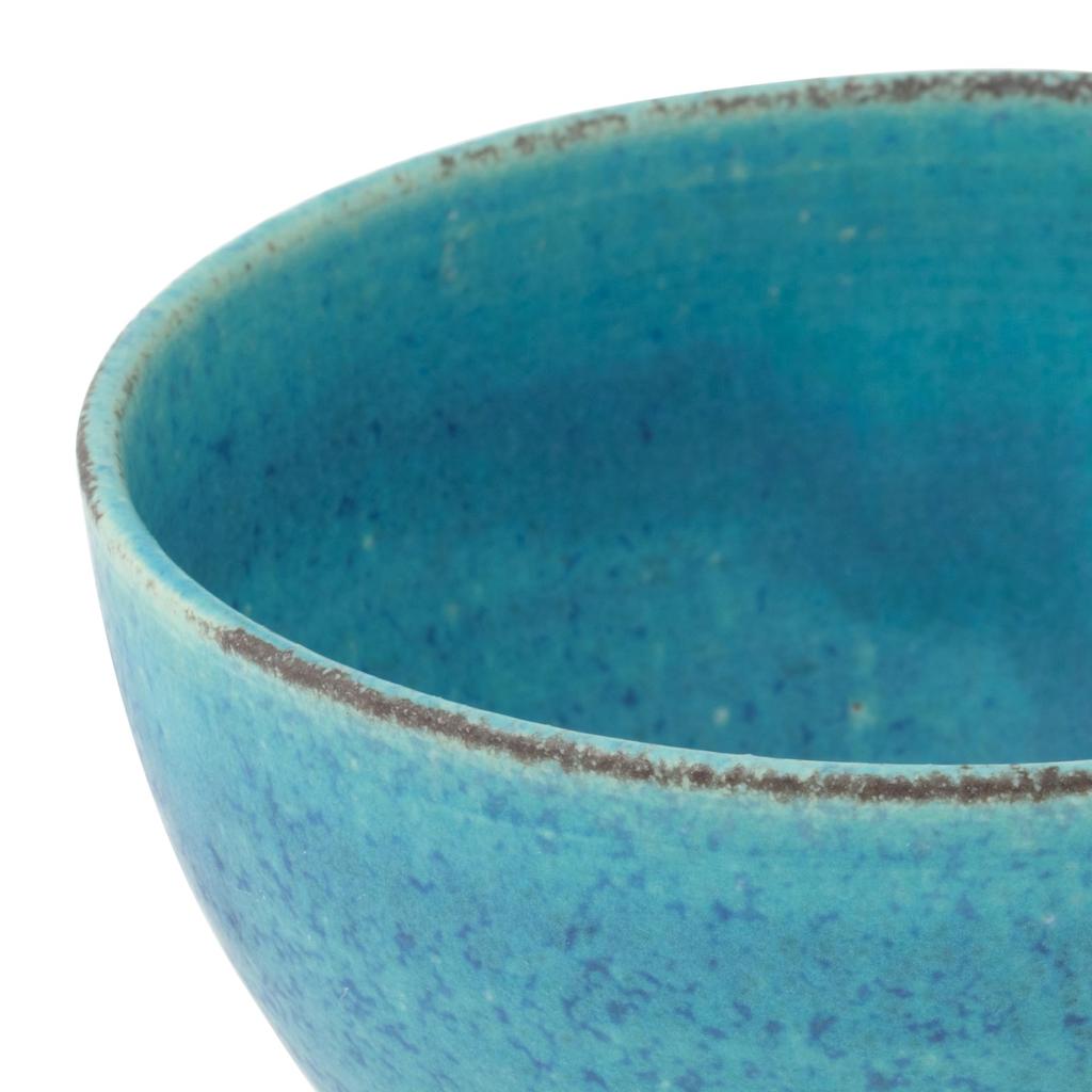 Marui Seito Shigaraki Ware Hechimon Soup Bowl, Diameter 11cm, Blue Glaze, MR-3-4219