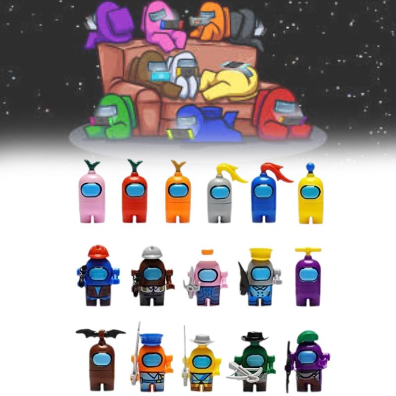 Exciting Space Among Us 16 Character Mini Building Blocks Perfect For Kids Playtime
