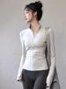 Women’s Slim Fit Cropped Jacket - Versatile Stand Collar, Long Sleeves, Perfect for Running, Yoga, and Outdoor Fitness Activities
