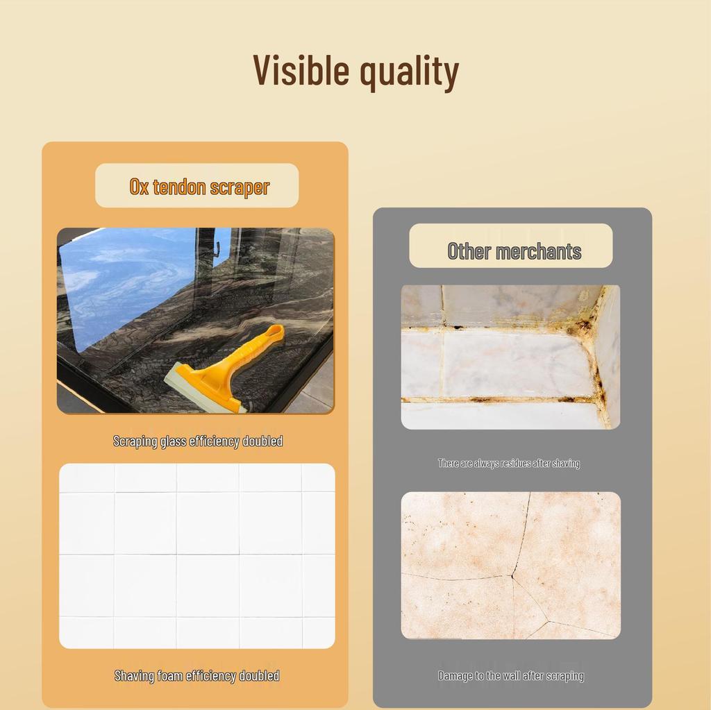 Gelber Sehnenschaber: Auto Werbefilm Werkzeug und Glasabzieher mit kurzem Griff