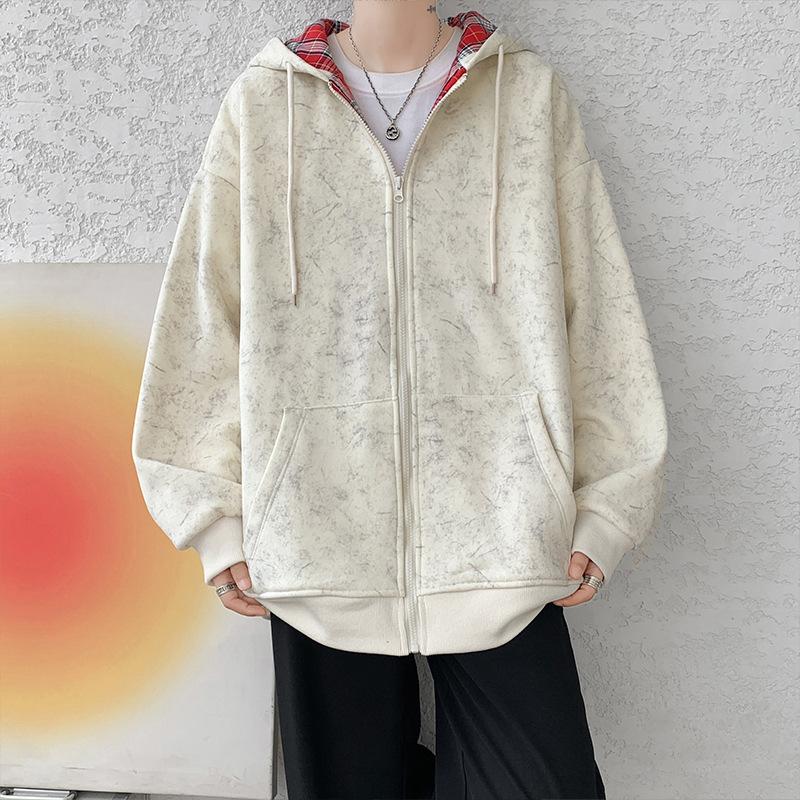 

Кардиган Світшот Чоловічий Весняно-Осінній Стиль Американський Трендовий Повсякденний Спортивний Худі Топ Чоловічий Великий Розмір Вільна Куртка на Блискавці 3XL