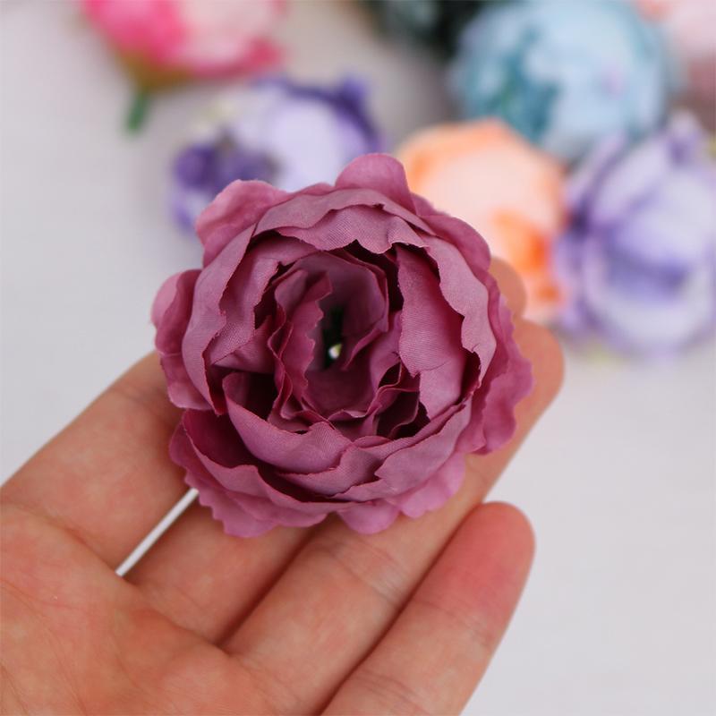 5/10Pcs Artificial Peony Flowers 4.5cm Fake Flower Heads for Home Room Dceor Wedding Marriage Decoration DIY Gifts Accessory