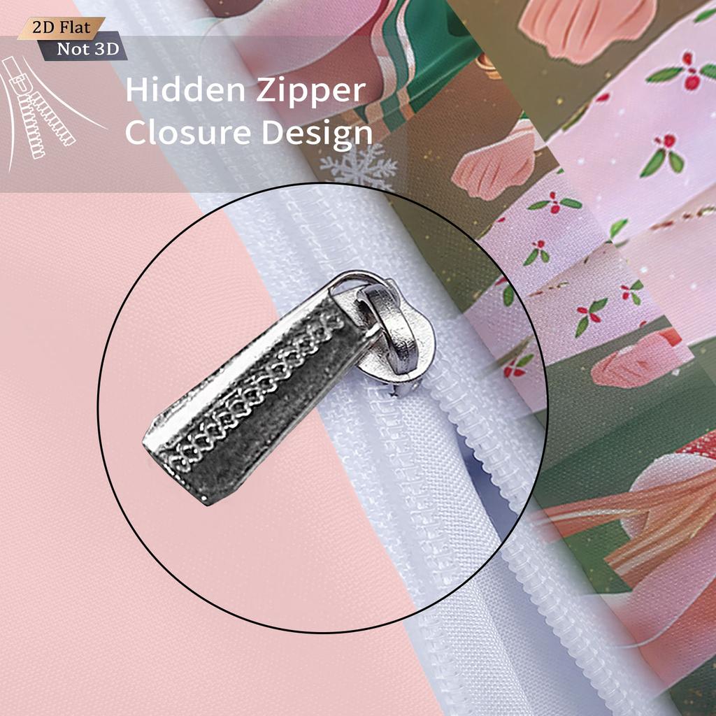 3pcs Christmas K-Pop Demon Hunters Printed Chipless Bedding Set Soft and Comfortable Dormitory Bedroom Multiple Sizes Machine Wa