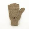 Wool Gloves Men'S And Women'S Snowflake Flip Dual-Purpose Thermal Half-Finger Gloves Deer Knitted Split-Finger Gloves