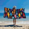 Aquatic Carnival Beach Towel Multicolored Fish Swimming In All Directions Festive Print Celebrates Diversity Of Marine Species