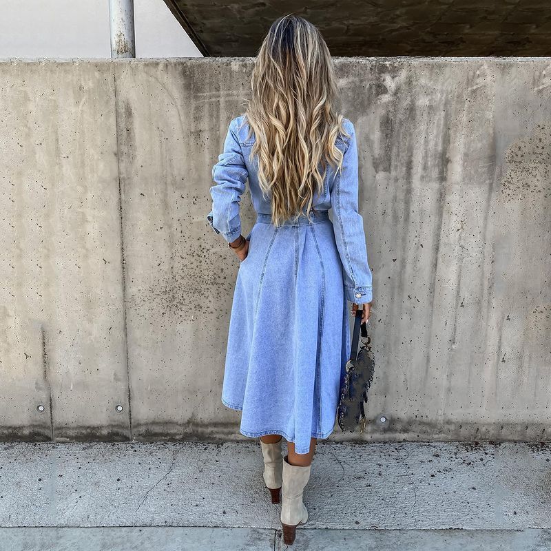 Polo Light Blue a Words Elegant Denim Dress