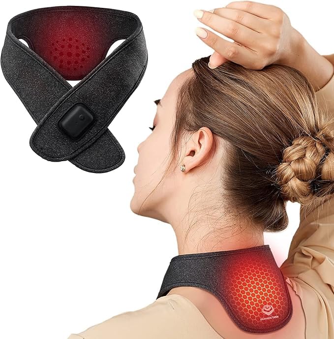 GRAPHENE TIMES Hot Neck Support, USB Rechargeable, Graphene Heating Technology, Cordless, Temperature Control, 1-Hour Auto-Off, Lightweight, Odorless,