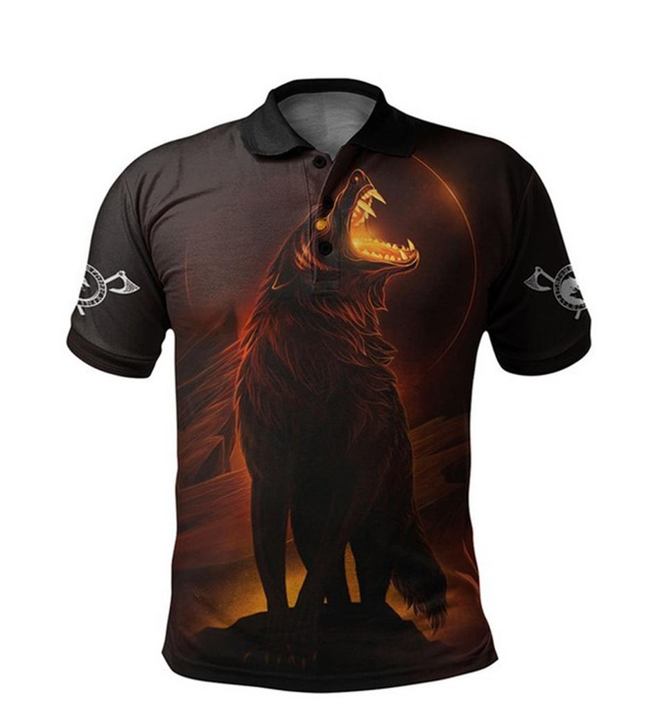Short Sleeve Summer Polos Top Men Buttons Collar 3d Print Polo Shirts Mens Letters Sportwear T Shirt