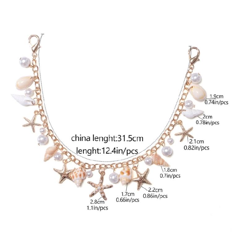 Versatile Seashells Starfish Key Ring Accessory Elegant Bag Pendant Lightweight Decoration For Handbags Or Keys