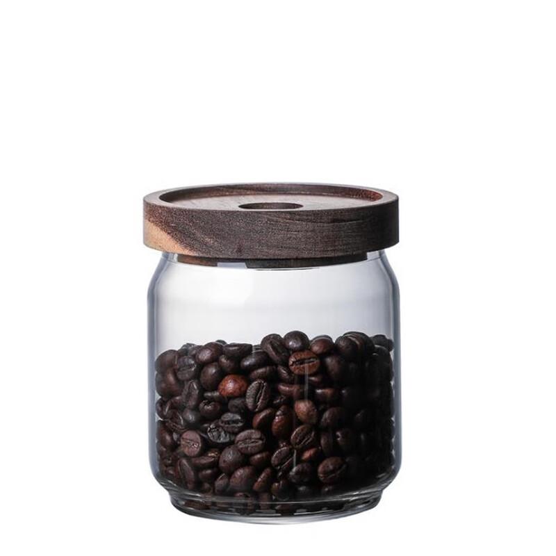 Transparent Glass Storage Jars with Wooden Lids (2-Pack)
