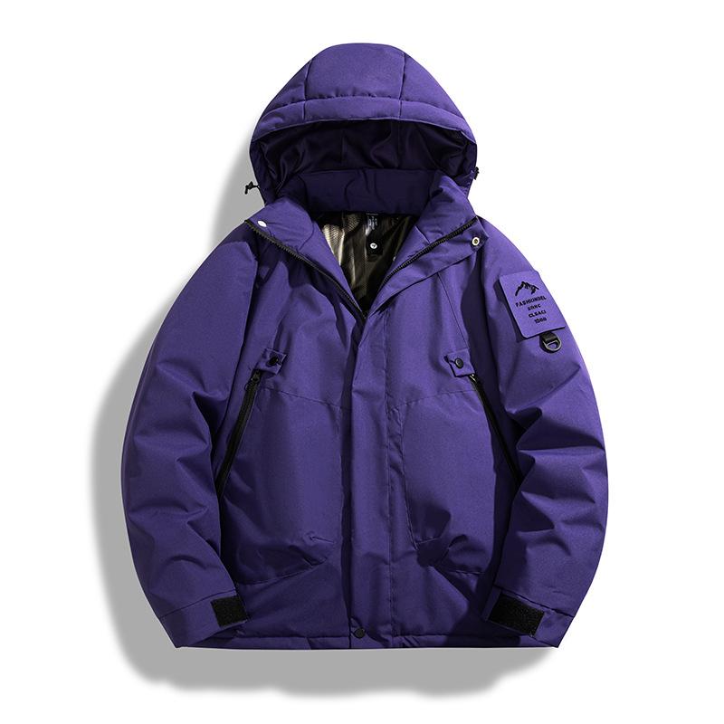 Men's Autumn and Winter Hooded Overalls Cotton Clothes Trendy Thickened Cotton Clothes