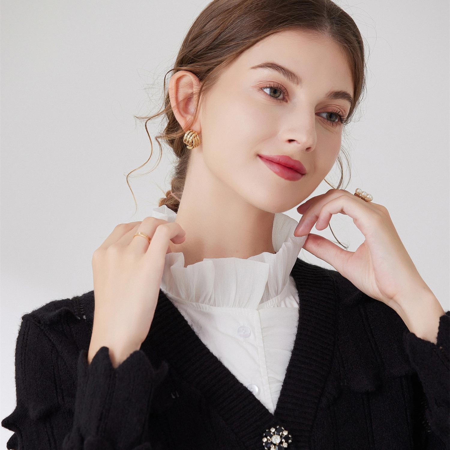 

Женская рубашка с оборками и съемным воротником, свитер с ложным воротником и лацканами, верхняя женская рубашка, декоративная