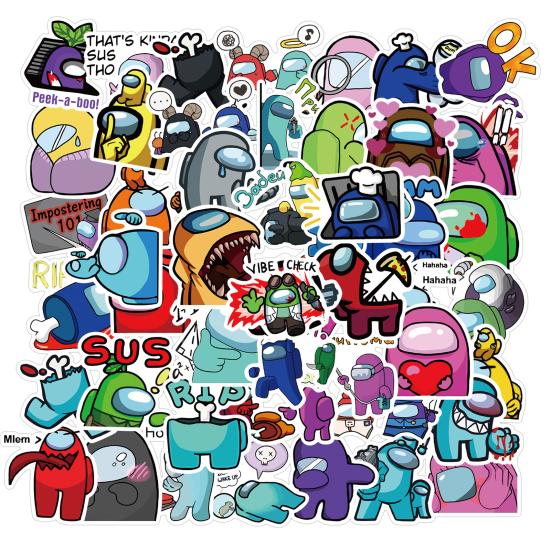 50Pcs Among Us Graffiti Stickers Luggage Laptop Waterproof Self-adhesive Decals