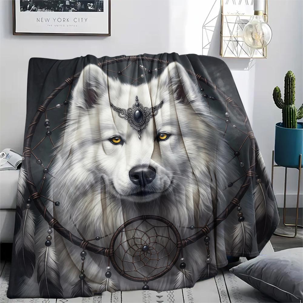 Dreamcatcher Animals Print Flannel Blanket,High quality Comfortable for All Seasons,Home Decor,Warmth and Comfort,Perfect for Christmas Gifts