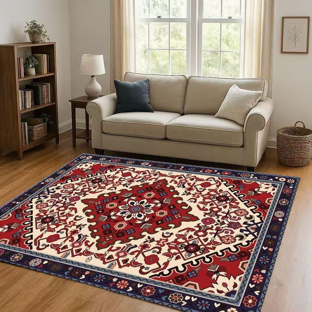 Luxurious Turkey Persian Bohemian Living Room Non-Slip Area Rug Soft Carpet for Bedroom and Sofa ,Easy Clean Home Decor Doormat