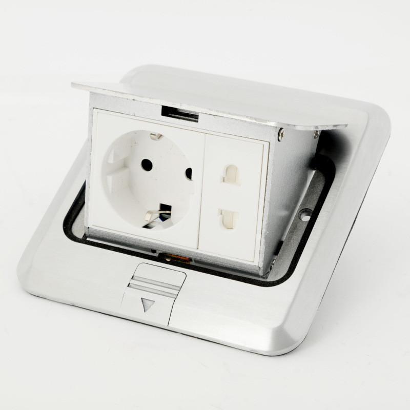 Factory Pop-up Floor Socket Universal Hidden Ground Socket Box Aluminum Surface Waterproof Power Socket