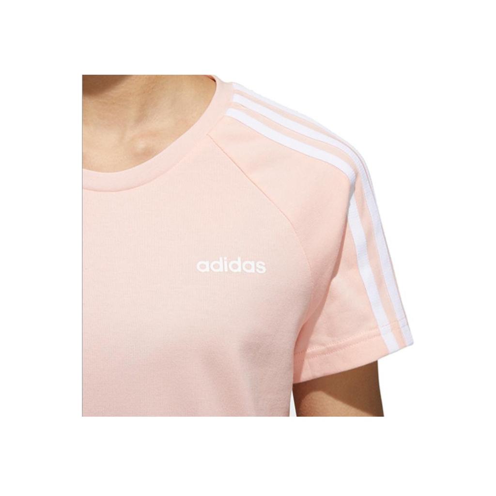 Adidas Neo Solid Color Round Neck Regular Sleeve Fitted Straight-Cut Mid-Length T-Shirt Women Tops Misty-Coral-Pink GJ7951