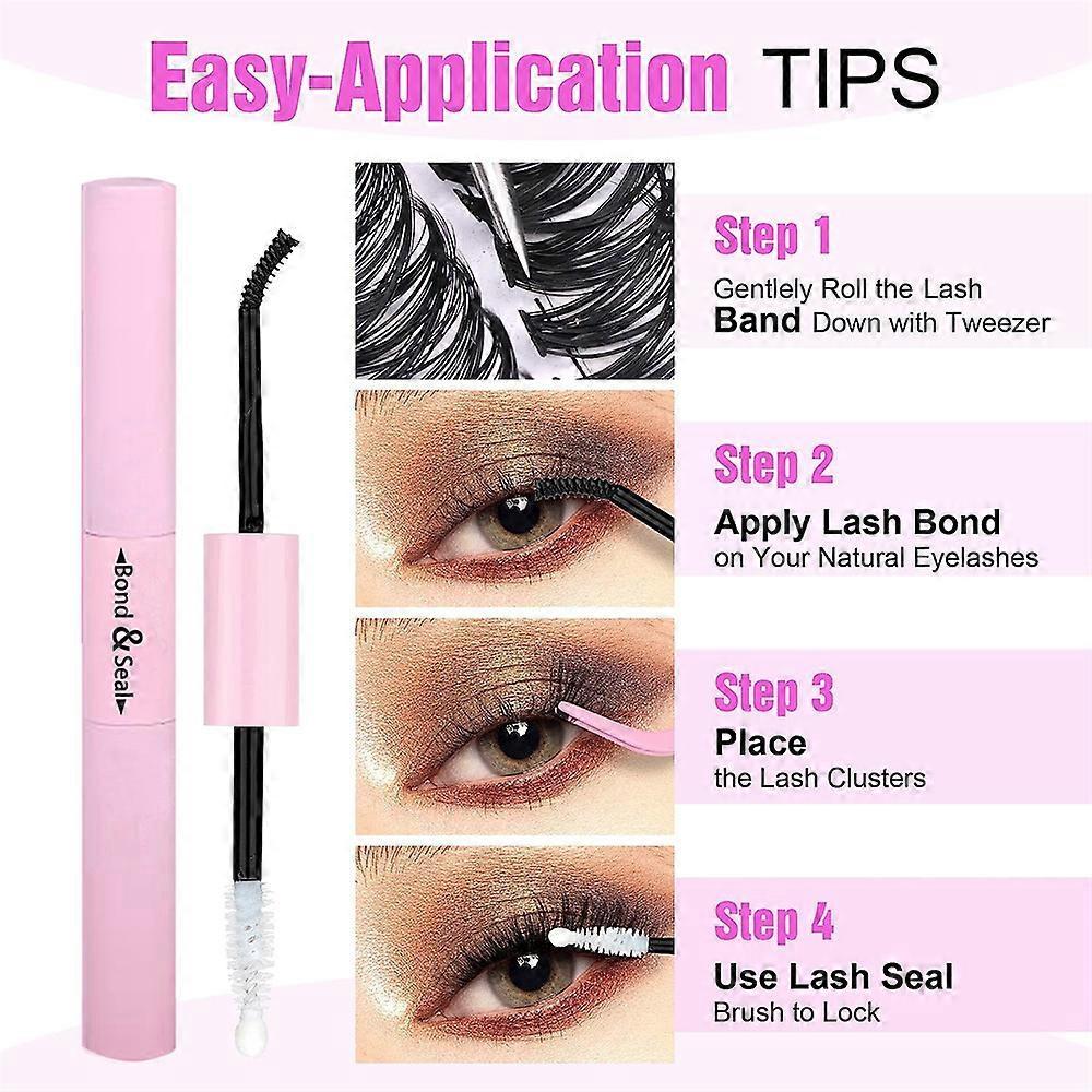 DIY Lash Extension Kit Individual Lashes Cluster D Curl Eyelash Extension +Tools