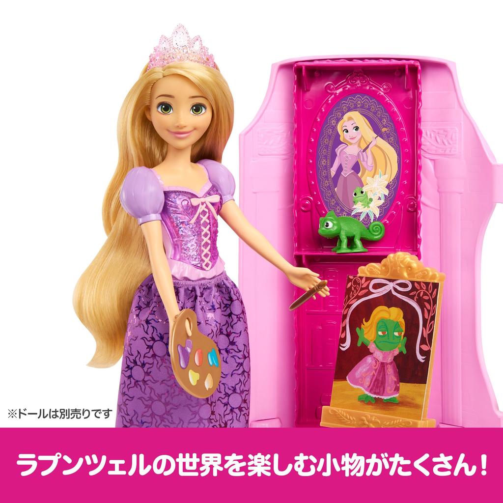 Mattel Disney Princess Rapunzel Story Tower Castle Playset Dollhouse (Dolls sold separately) Pretend Play for Girls Ages 3+ Pink JGR71
