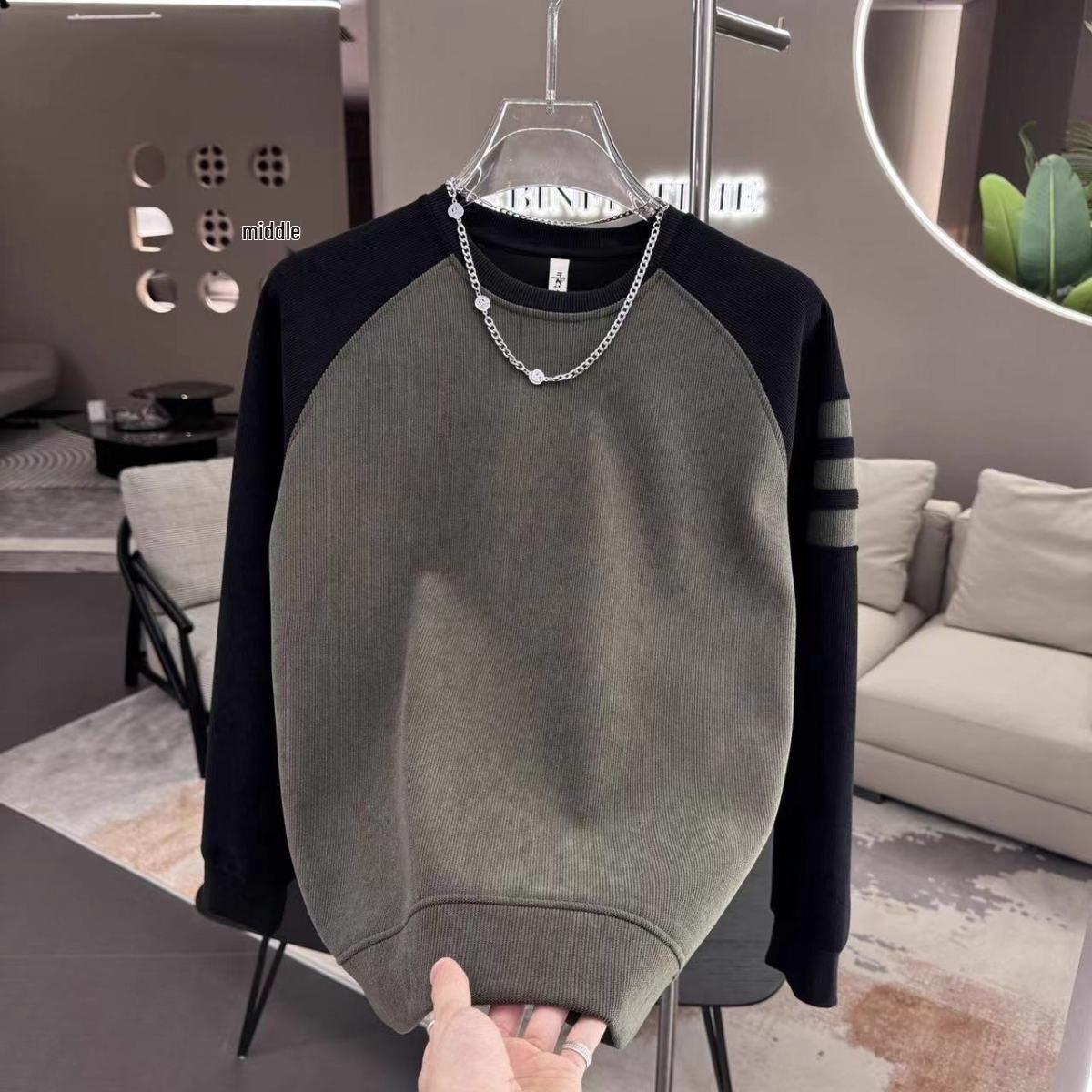 Cross Autumn Men s Sweatshirt - Trendy, Versatile, Simple, Loose Fit Long Sleeve with Round Neck [48-Hour Shipping] L