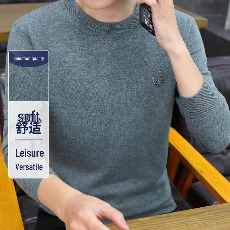 

FAPAI.EC Men s Casual Round Neck Wool Sweater 4XL