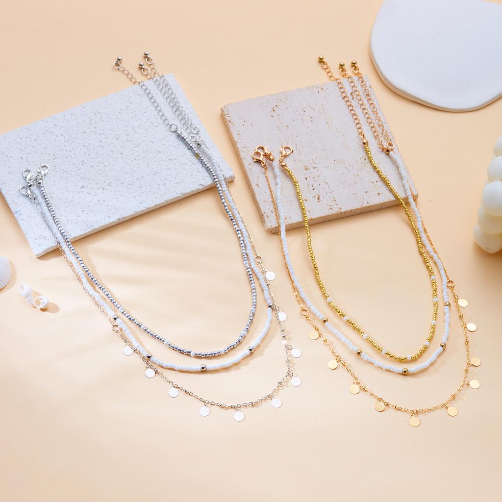 Multilayer Imitation Pearl Polymer Clay Beads Necklace for Women Bohemian Starfish Conch Shell Choker Chain Summer Jewelry Gift