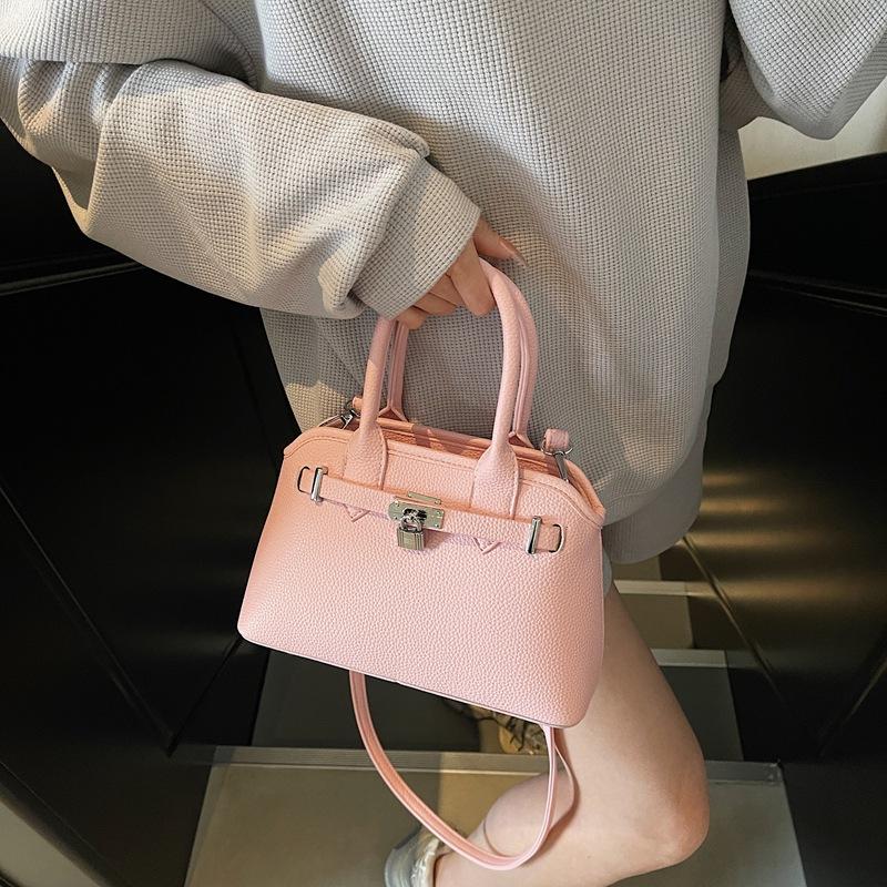New Women's Bag Fashion Style Street Shot Solid Color Shell Bag Portable Shoulder Oblique Span Bag