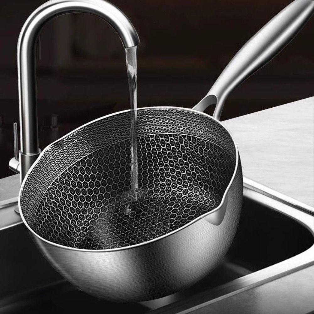 Versatile Fryer Pan Stainless Steel Deep Fryer Pot Kitchen Utensils Milk Pot  Oil Pot