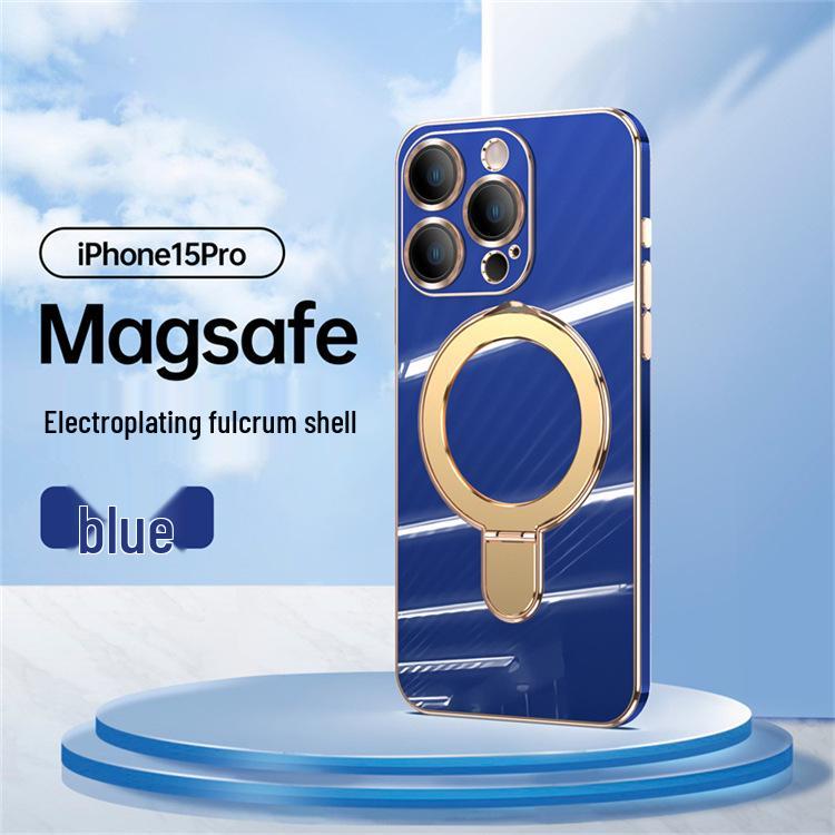 iPhone 17 Pivot Magnetic Case: Electroplated Solid Color, Full Coverage Anti-Fall Protective Case for Apple 16E/15 Pro.