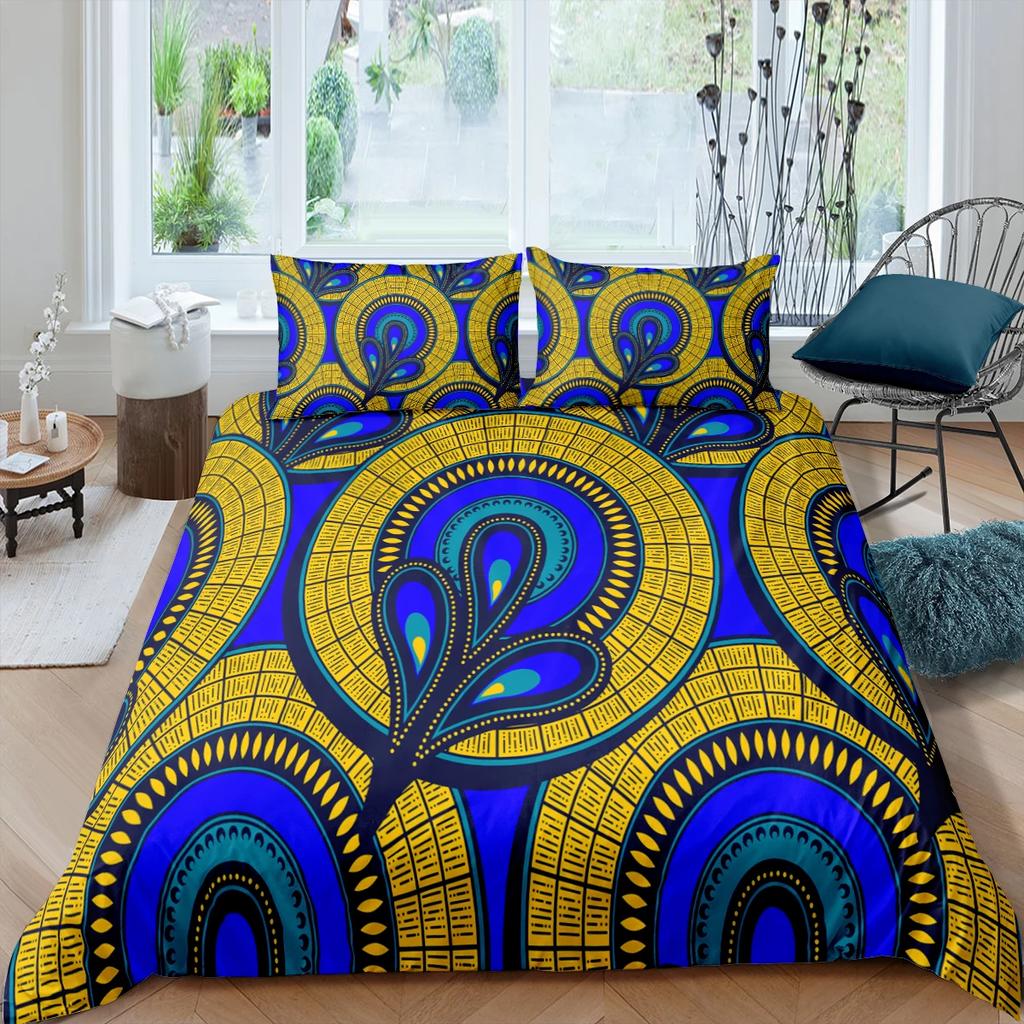 Exotic Geometric Duvet Cover Set Luxury Mandala Bedding Set Colorful Abstract Art Polyester Quilt Cover Queen Comforter Cover