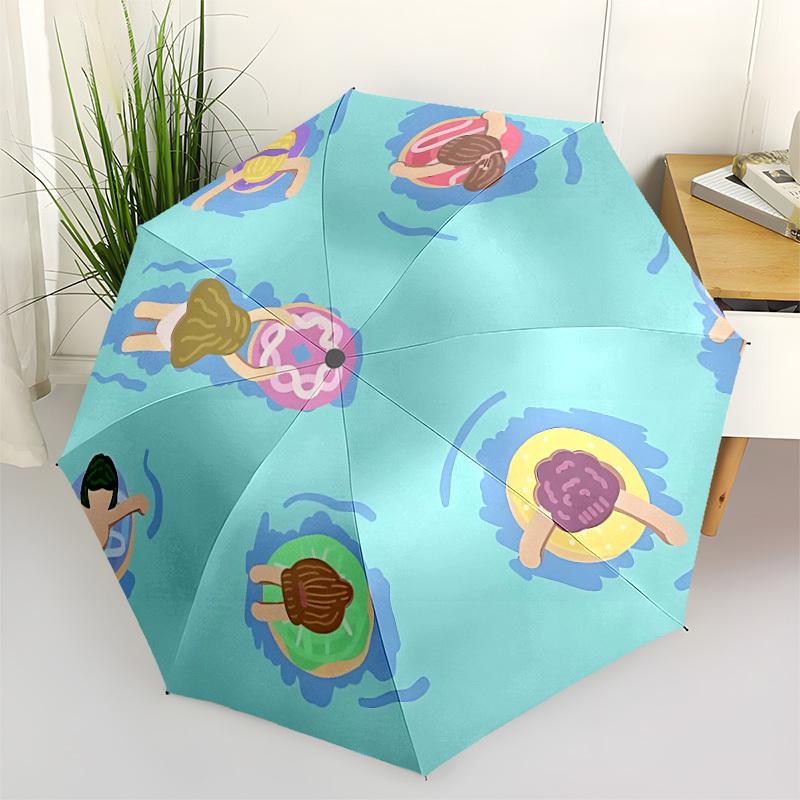 

1pc Swimmers Open/Close Folding Umbrella, All- Portable Umbrella for & Men, Stylish Accessory (Holiday Gift) 8-Rib yy251213187