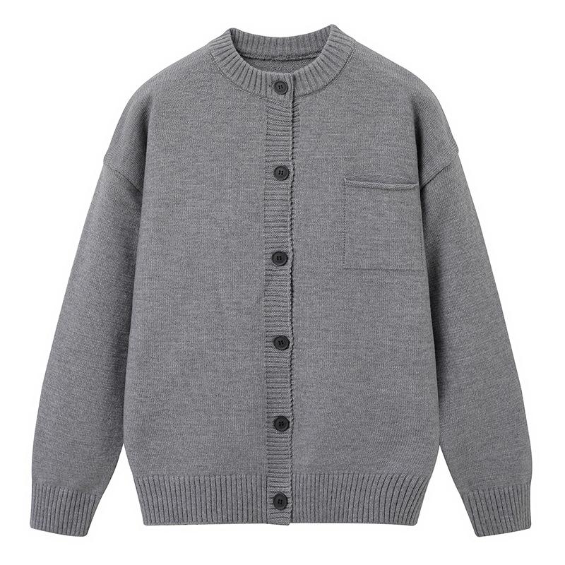 Cardigan Sweater Men's Loose Solid Color Knitted Sweater Versatile Single Breasted Knitted Jacket
