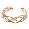Elegant Metallic Geometric Twist Open Bracelet for Women