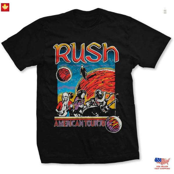 Vintage Rush Band Us Tour 1978 T-Shirt, Retro Rush Band Rock Music Tee, Fan Gift Unisex T-Shirt XXXXL