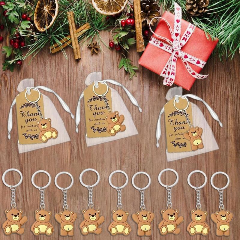 30 Pack Elegant Cartoon Mixed Materials Keychain Charm Pendant Versatile Dress Up Charm Accessory for Everyday Use