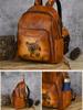 Johnature Zaino retrò in vera pelle con stampa animalier Borsa da donna in vera pelle di vacchetta naturale Zaini da viaggio di grande capacità