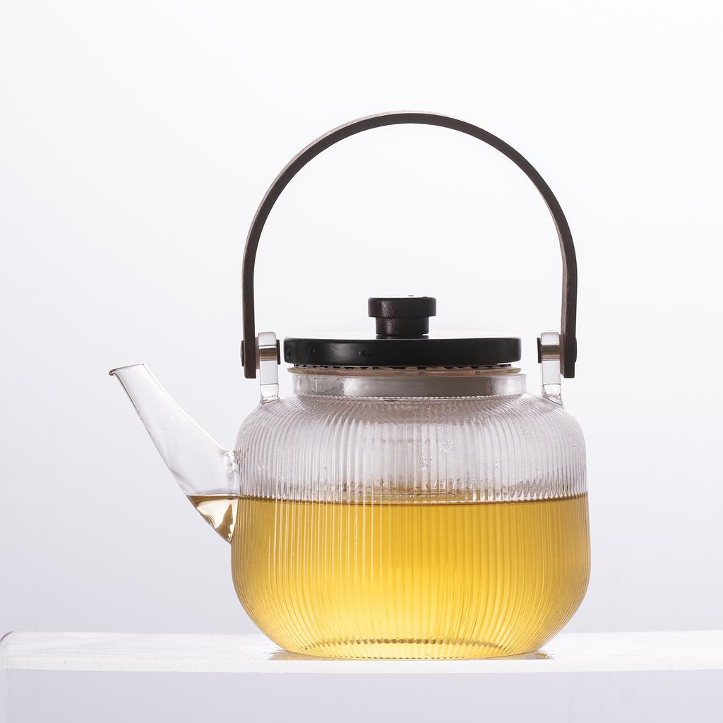 Fruit teapot, teacup, heat-resistant glass flower teapot set, candle heating afternoon tea, leisure hall, beauty salon, tea set