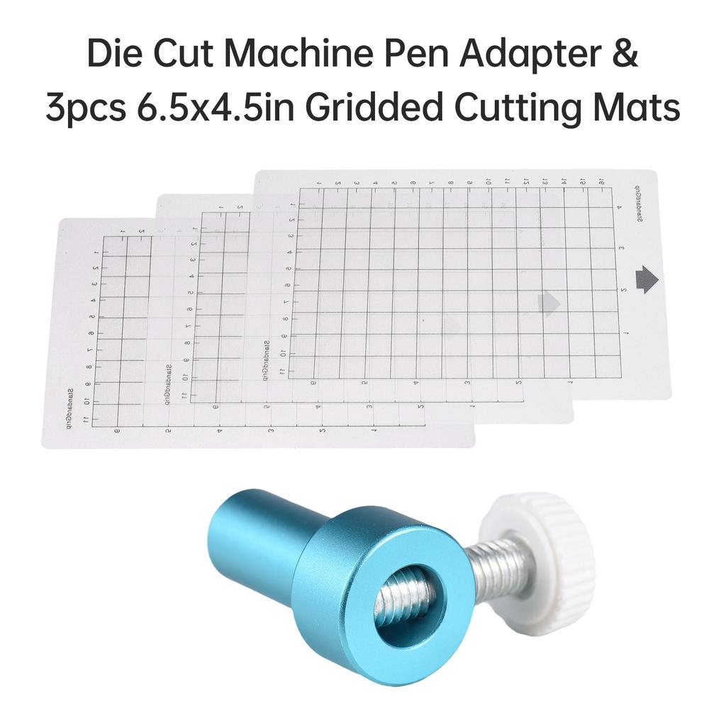Die Cut Machine Pen Adapter with 3pcs Cutting Mat 6.5x4.5in for CRICUT JOY Cutting Machine Alloy Pen Holder for 8mm Diameter