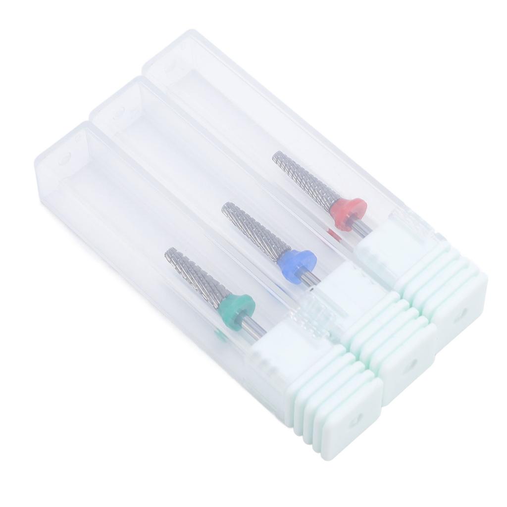 3pcs Nail File Bits Tungsten Steel Nail File Bits Professional Manicure Grinding Heads for Electric 