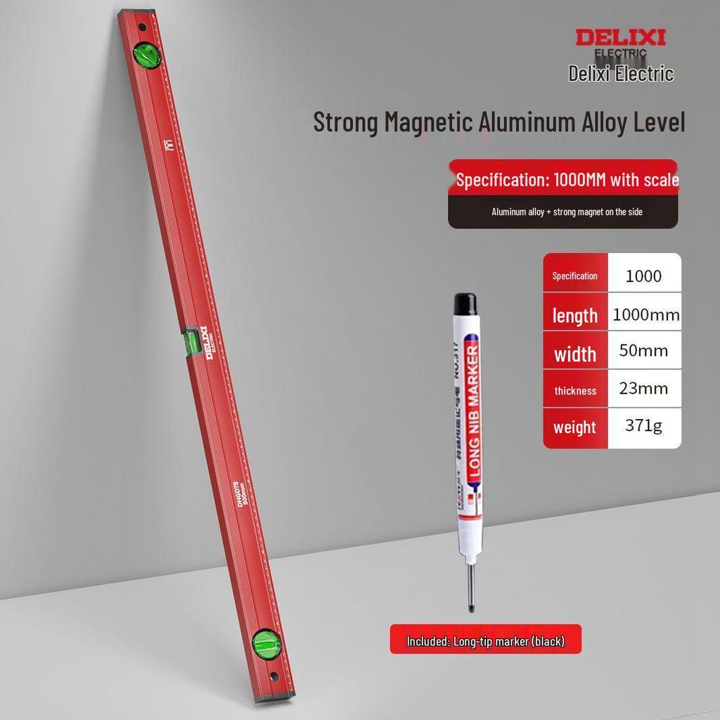 Mini poziomica magnetyczna o wysokiej precyzji, stop aluminium, krawędź prosta