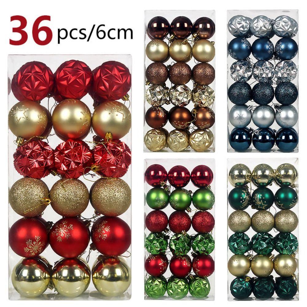36PCS Hanging Design Xmas Tree Ornaments Tree Decor Set Christmas Pendent Ornaments For Home Decor