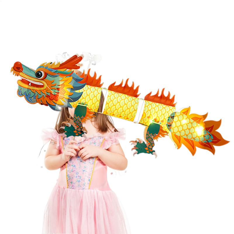 

Chinese Mid-Autumn Lanterns Creative Craft Kit Decorative Dragon Dance Festival Lantern Handmade Lantern Toys Handheld Lamp синій