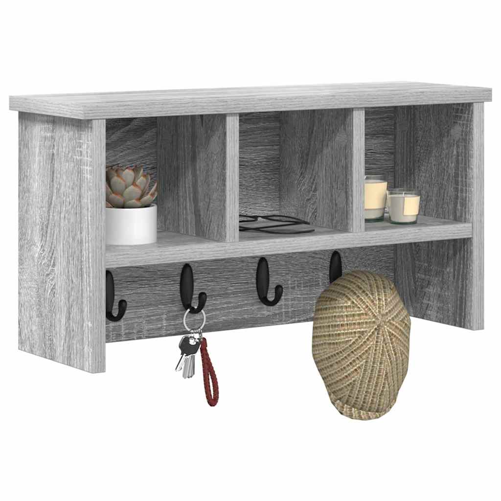 Wall Mounted Nightstand Grey Sonoma 50 x 16 x 26 cm