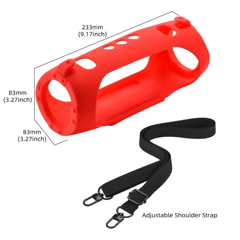 Portable Silicone Cover with Carrying Straps Protective Skin for Charge 6 Speakers, Water Resistant
