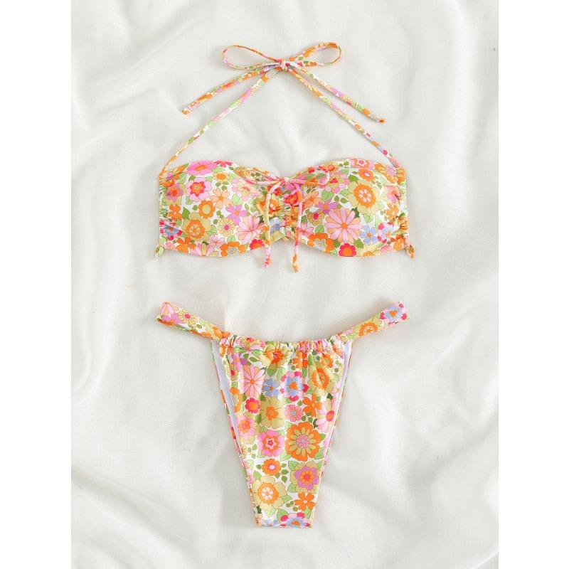 

New fashionable and sexy split bikini neck sling hot spring premium swimsuit fashionable L